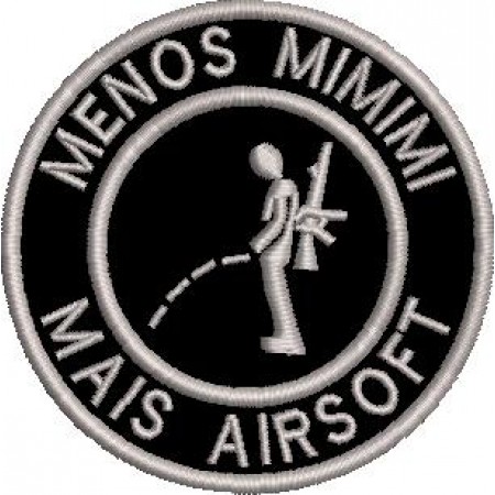 Patch Bordado Menos Mimimi, mais Airsoft 8x8 cm - Cód.2539