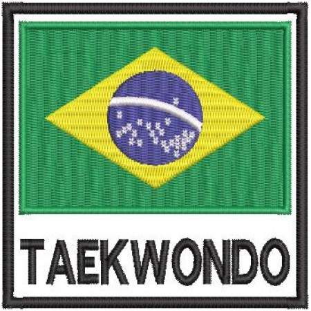 Patch Bordado bandeira Brasil TaekWondo 9cm Cód.4145