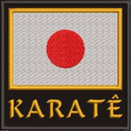 Patch Bordado bandeira Karatê Japão 9 cm Cód.4144