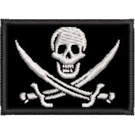 Patch Bordado Bandeira Pirata 3x4,5 cm Cód.3494