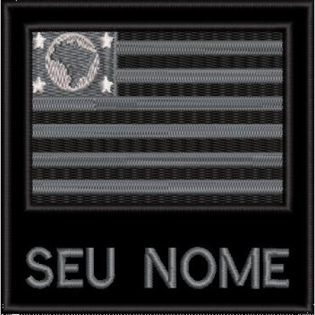 Patch Bordado Bandeira São Paulo com Seu Nome 9x9 cm Cód.4139