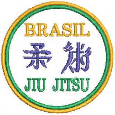 Patch Bordado Brasil Jiu Jitsu - 8x8 cm - Cód.4131