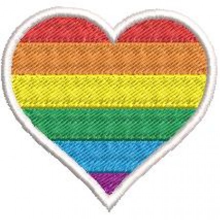 Patch Bordado coração LGBT 5x5 cm Cód.3845