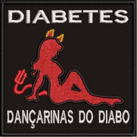 Patch Bordado Diabetes Dançarinas do diabo 10x10 cm Cód.1753