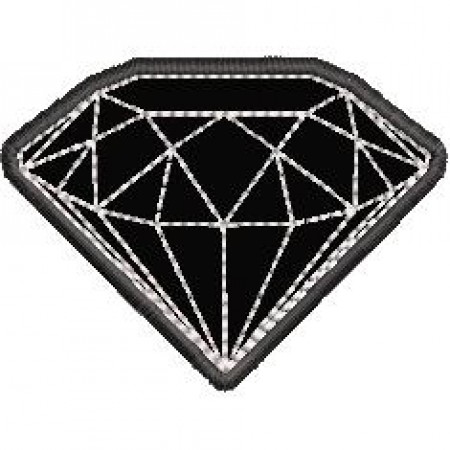 Patch Bordado Diamante Preto 4,5x6 cm Cód.3447
