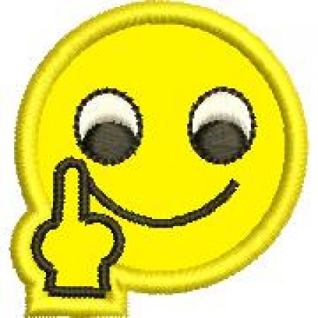 Patch Bordado Emoji 4,5x4 cm Mal educado Cód.3404