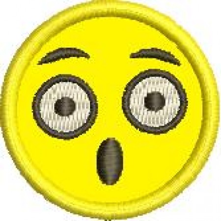Patch Bordado Emoji espantado 4x4 cm Cód.3406