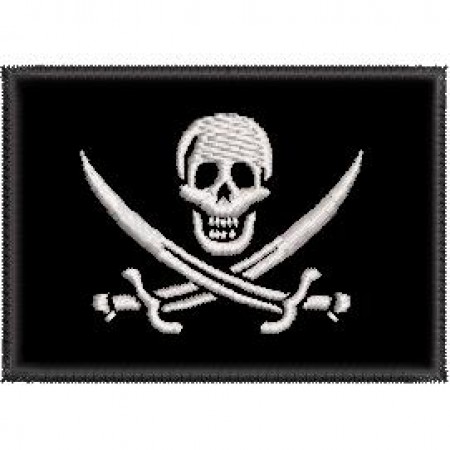 Patch Bordado Jolly Rogers Pirata 5x7 cm Cód.2329