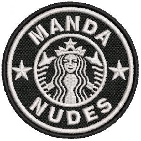 Patch Bordado Manda Nudes 7,5x7,5 cm Cód.2428