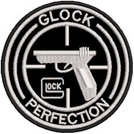 Patch Bordado Pistola Glock 8x8 cm Cód.2240