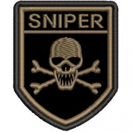 Patch Bordado Sniper Skull 7,5x6 cm Cód.2321
