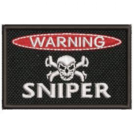 Patch Bordado Sniper Warning 4,5x7 cm Cód.2393