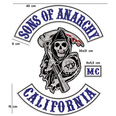 # 123 AUFNÄHER Parche bordado de Sons of Anarchy California 10,5 x 9,5 cm 