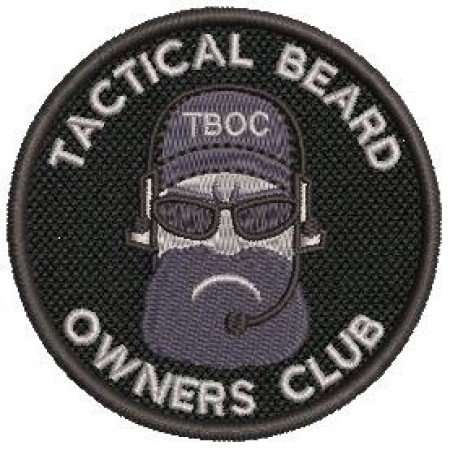 Patch Bordado Tactical Beard Owners Club 7x7 cm Cód.2448