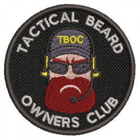 Patch Bordado Tactical Beard Owners Club 7x7 cm Cód.2447