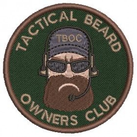 Patch Bordado Tactical Beard Owners Club 7x7 cm Cód.2450