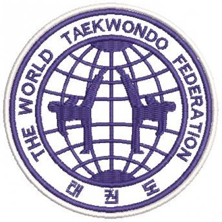 Patch Bordado The World Taekwondo 8,5x8,5 cm Cód.4050