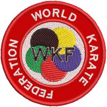 Patch Bordado WKF World Karate Federation 8x8 cm Cód.4121