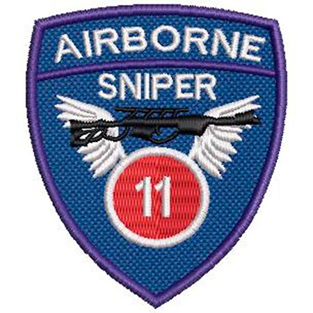 Patch Bordado Airborne Sniper 7,5x6,5 cm Cód.2250