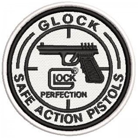 Patch Bordado Glock Perfection 8x8 cm Cód.2397