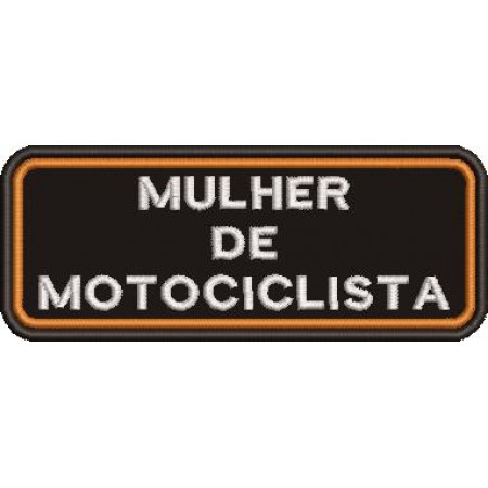 Patch Bordado Mulher de Motociclista 4x10 cm Cód.1610