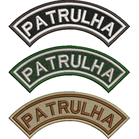 Patch Bordado Tarja curva Patrulha 5,5x14 cm Cód.2527