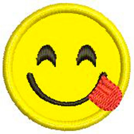 Patch Bordado Emoji com Fome 4x4 cm Cód.3217
