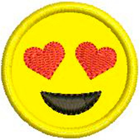 Patch Bordado Emoji Apaixonado 4x4 cm Cód.3220