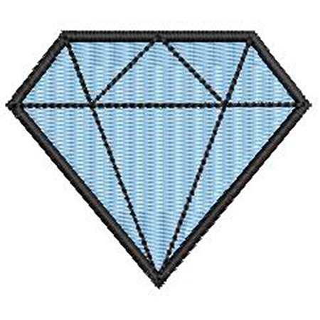 Patch Bordado Diamante azul 5x6 cm Cód.3242
