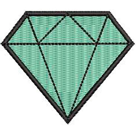 Patch Bordado Diamante verde 5x6 cm  Cód.3243