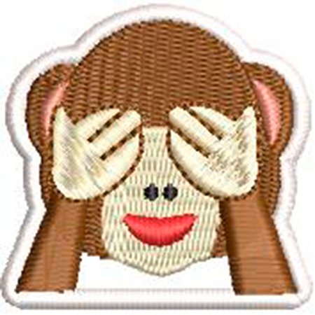 Patch Bordado Macaco WhatsApp não vejo 4,5x4,5 cm Cód.3292