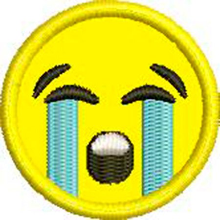 Patch Bordado Emoji chorando 4x4 cm Cód.3301