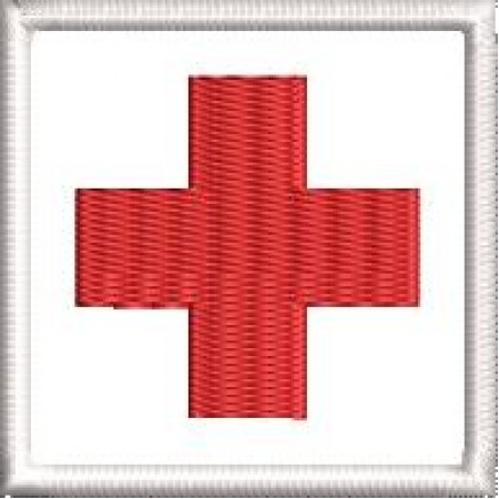 Patch Bordado Cruz vermelha 5x5 cm Cód.4727