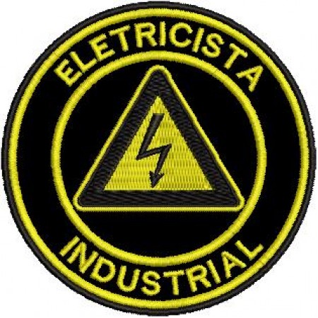 Patch Bordado Eletricista industrial 8x8 cm Cód.4656