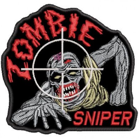 Patch Bordado Zombie Sniper 9,5x10 cm Cód.4248