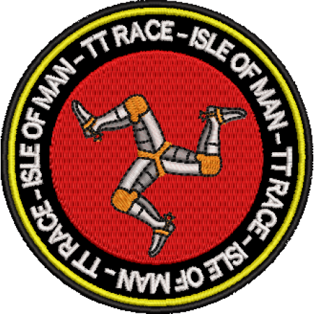 Patch Bordado Isle Of Man - TT Race 10x10 cm - Cód.4102