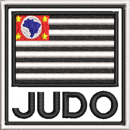 Patch Bordado Bandeira São Paulo Judô 9x9 cm Cód.4116