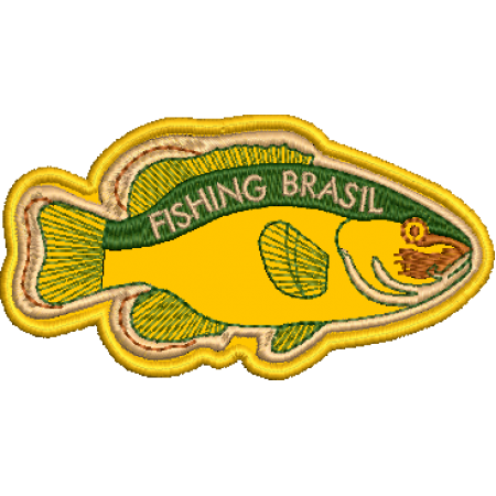 Patch Bordado Fishing Brasil 5x9,5 cm Cód.5431