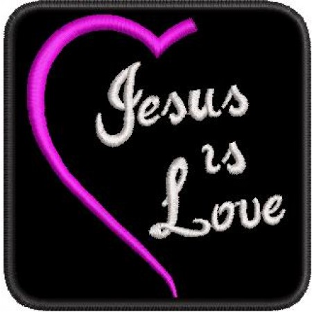 Patch Bordado Jesus is Love Jesus é amor 8x8 cm Cód.4906