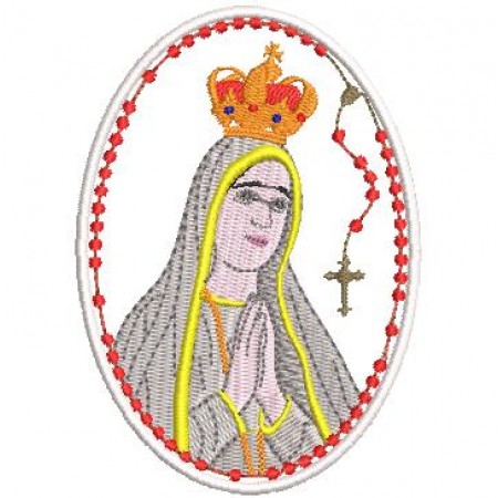 Patch Bordado Nossa Senhora de Fatima 9x6,5 cm Cód.4897