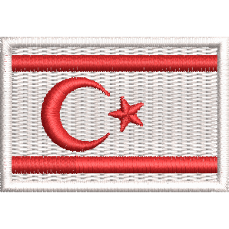 Patch Bordado Bandeira Chipre do norte 3x4,5 cm Cód.MBP291