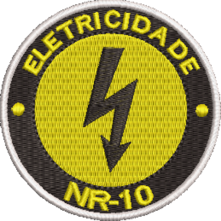 Patch Bordado Eletricidade NR-10  8x8 Cód.5776