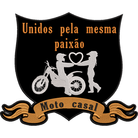Patch Bordado Moto Casal 24x29 cm Cód.5654