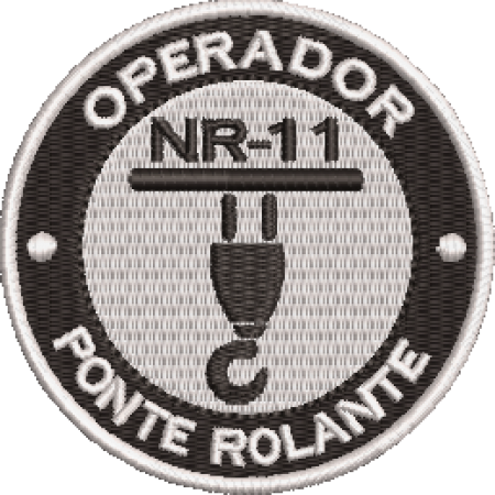 Patch Bordado Operado de Ponte Rolante NR-11 8x8 cm Cód.5781