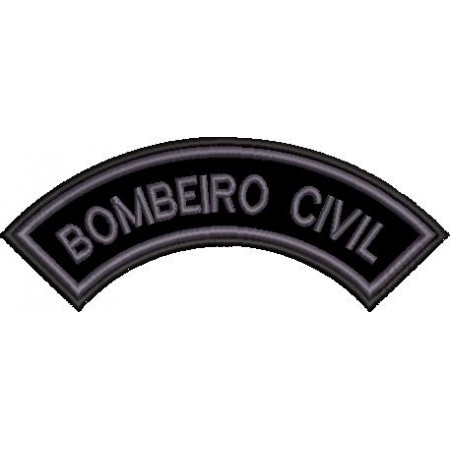 Patch Bordado Tarja de ombro Bombeiro Civil 5,5x14 cm Cód.5648