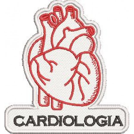 Patch Bordado Cardiologia 9x8,5 cm Cód.5993