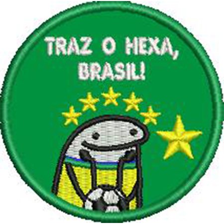 Patch Bordado Hexa Brasil 6,5x6,5 cm Cód.6079