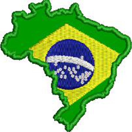 Patch Bordado Mapa do Brasil 6x6 cm Cód.6106