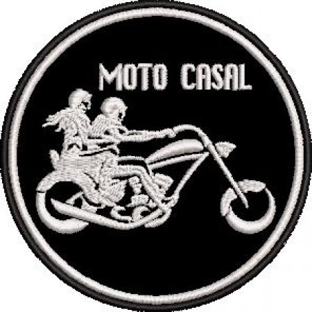 Patch Bordado Moto Casal 9x9 cm Cód.6071